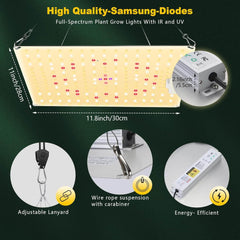 600 W LED Rastlinska Svetilka za Pospeševanje Rasti z UV in IR svetlobo