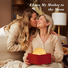 3D svetilka Luna z leseno podlago, 15 cm – LED nočna lučka za dekoracijo