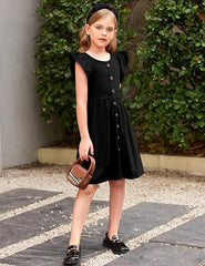 Dekliška Poletna Obleka z Volančastimi Rokavi