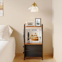 Ozek stranski regal z dvema predaloma in kolesi