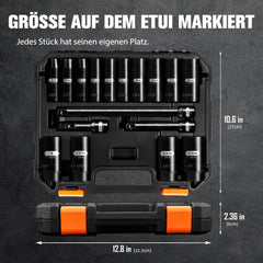 Komplet Udarnih Nasadnih Ključev - Velikosti od 9,5 do 31,8 mm