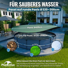 PLANENFUX okrogla bazenska prevleka za bazene premera 320–366 cm
