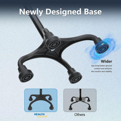 HEALTHBAZAAR štirinožna nastavljiva sprehajalna palica z ergonomsko ročico