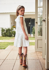 Dekliška Poletna Obleka z Volančastimi Rokavi