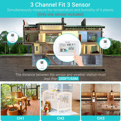 QUNTIS brezžična vremenska postaja z zunanjimi senzorji in uro