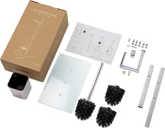 Set z WC Ščetko in Nosilecem za Toaletni Papir s Steklenim Podstavkom