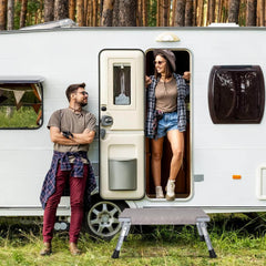 GARDTECH Zložljiva aluminijasta stopnica s preprogo