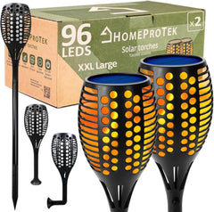 Set 2 XXL Solarnih Bakel z 96 LED Žarnicami za Zunanjost