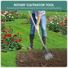 YEELOR ročni vrtilni rahljalnik zemlje z odstranljivimi kovinskimi zobniki