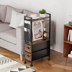 Ozek stranski regal z dvema predaloma in kolesi