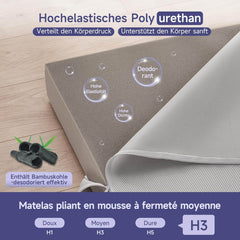 Z-HOM 3-delna zložljiva vzmetnica z odstranljivo pralno prevleko 120 x 195 x 10 cm