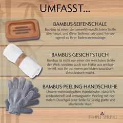 TEMPLE SPRING Bambusova nastavljiva polica za kad z dodatki