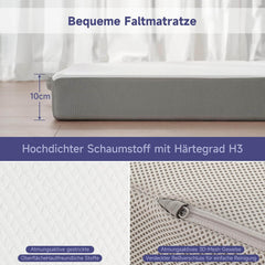 Z-HOM 3-delna zložljiva vzmetnica z odstranljivo pralno prevleko 120 x 195 x 10 cm