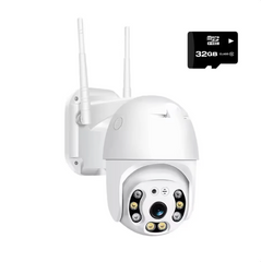 WiFi Smart Zunanja Nadzorna Kamera z Barvnim Nočnim Vidom + 32GB Spominska Kartica
