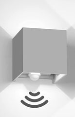 12 W Zunanja LED Stenska Svetilka s Senozrjem Gibanja- 6000 K