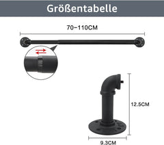 QLFYUU kovinska raztegljiva zavesna palica - 70–110 cm