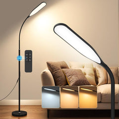 Moderna stoječa svetilka z LED, nastavljiva, črna