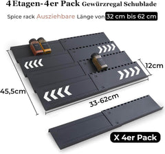 HOMHUT Raztegljiv 4-nivojski organizator za začimbe