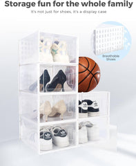 NEWSONA Prozorne zložljive škatle za shranjevanje obutve – komplet 18 kosov