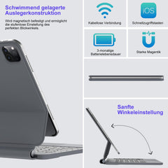 SENGBIRCH QWERTZ osvetljena tipkovnica s sledilno ploščico z ovitkom za  iPad Air 11" in iPad Pro 11"