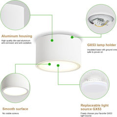 LED stropne svetilke 3000 K v beli barvi 4 kosi