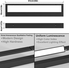 LED črna kopalniška svetilka za ogledalo 61 cm