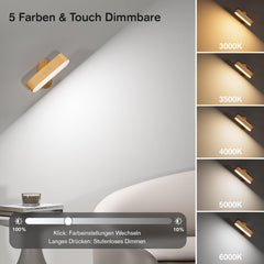 HENSAM Brezžični 360° vrtljivi LED stenski svetilki - 2 kosa