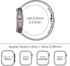 KADES Kovinski pašček za uro iz nerjavečega jekla za Apple Watch Ultra/Ultra 2 in serije 1-9