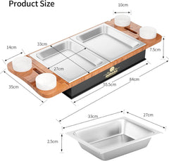 MIHOHO lesen grelni pladenj za žar z inox posodo - brez grelnikov