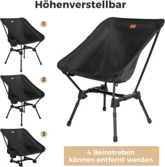 KINGCAMP ultralahki zložljivi ribiški stol z visokim naslonom