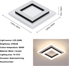 Moderna kvadratna LED stropna svetilka 24 W