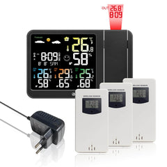 KETOTEK digitalna radijska budilka z brezžično vremensko postajo, higrometrom in termometrom