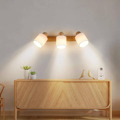 DOUGHELEC lesena stropna svetilka s 3 reflektorji