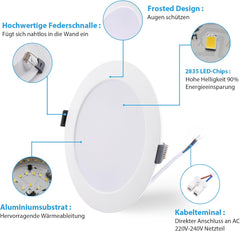 Komplet 12 ultra tankih LED vgradnih reflektorjev 12 W