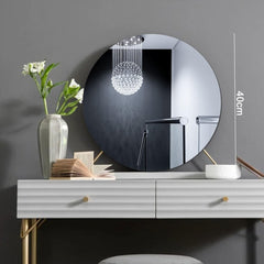 JMITHA Okroglo samolepilno stensko ogledalo brez okvirja - premer 40 cm