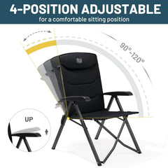 TIMBER RIDGE zložljiv kamp stol z visokim naslonom