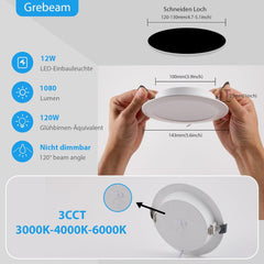 Komplet 12 ultra tankih LED vgradnih reflektorjev 12 W