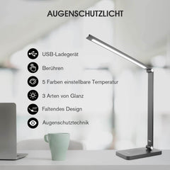 LED Zatemnilna Namizna Svetilka z USB Priključkom