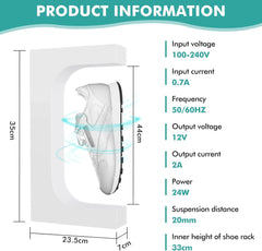 YJINGRUI 360° rotacijsko magnetno lebdeče stojalo za čevlje z LED osvetlitvijo