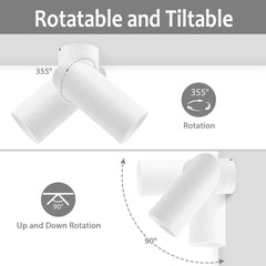 Bela nadgradna vrtljiva stropna LED svetilka