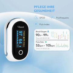 VIBEAT Bluetooth pulzni oksimeter za merjenje kisika v krvi in srčenga utripa