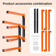 Komplet 2 kovinskih stenskih nosilcev za les za delavnico in skladišče