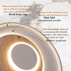 FITZMIA LED zatemnljiva stropna svetilka z lesenim dekorjem