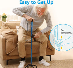 HEALTHBAZAAR štirinožna nastavljiva sprehajalna palica z ergonomsko ročico