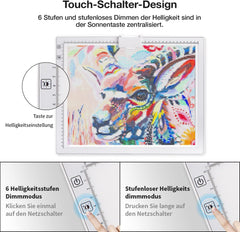 ELICE LED svetlobna A3 tabla z nastavljivo svetlostjo in barvami