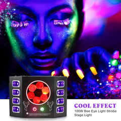 Disco svetilka 100 W, 4-v-1 z UV, stroboskopom in DMX nadzorom