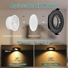 KYOTECH  zatemnljiv in vrtljiv vgradni LED reflektor