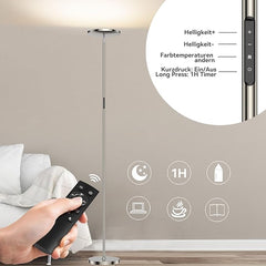 LED stoječa svetilka 30 W dimabilna nikelj