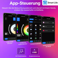 SNADER Pametna WiFi RGB LED stenska svetilka za notranjo in zunanjo uporabo - komplet 2 kosov