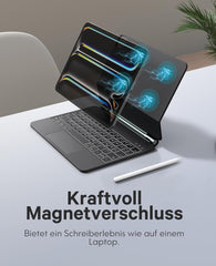 EARTO tipkovnica z RGB osvetlitvijo, sledilno ploščo in lebdečim stojalom za iPad Pro 11" M4